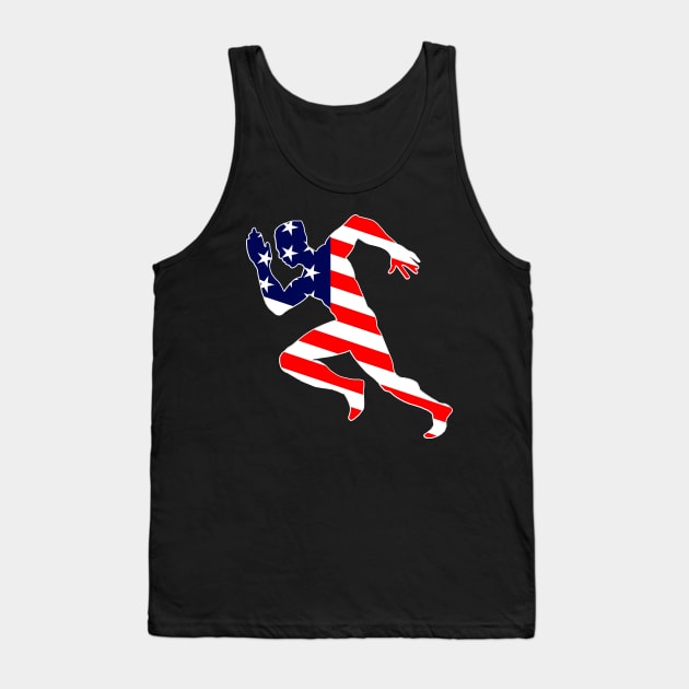 TRACK & FIELD: Track and Field US Flag 4th July Tank Top by woormle